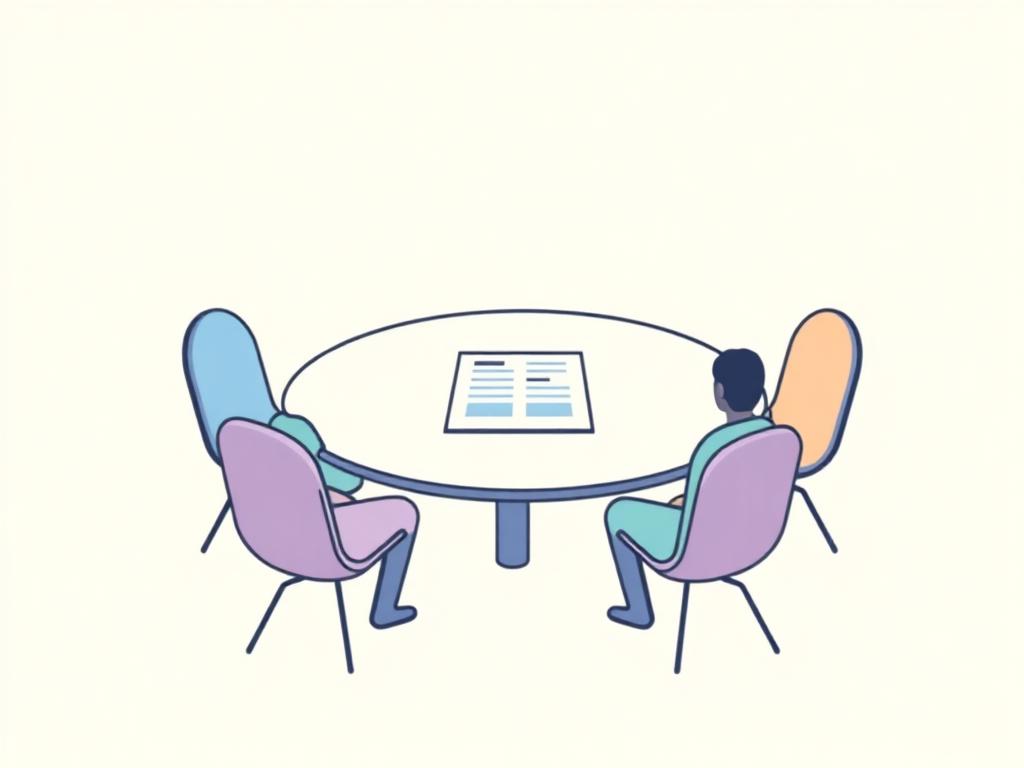 Illustration of a consultant and client working through a strategy session