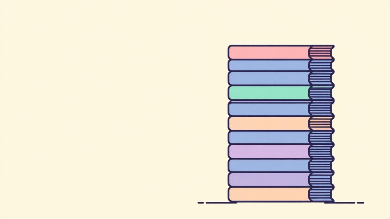 Illustration of a tall stack of pages representing site scale