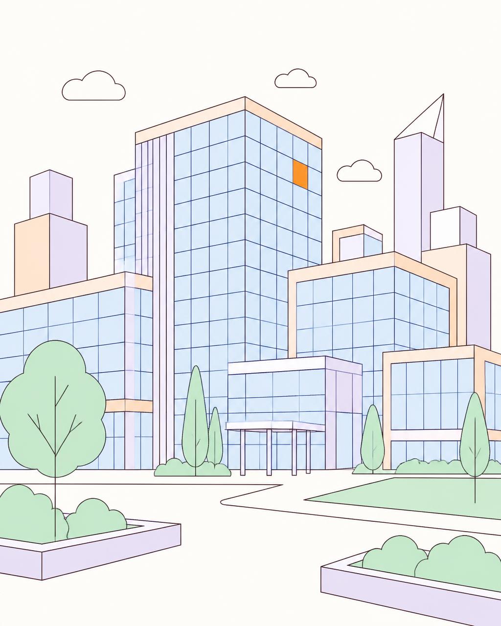 Modern enterprise office buildings
