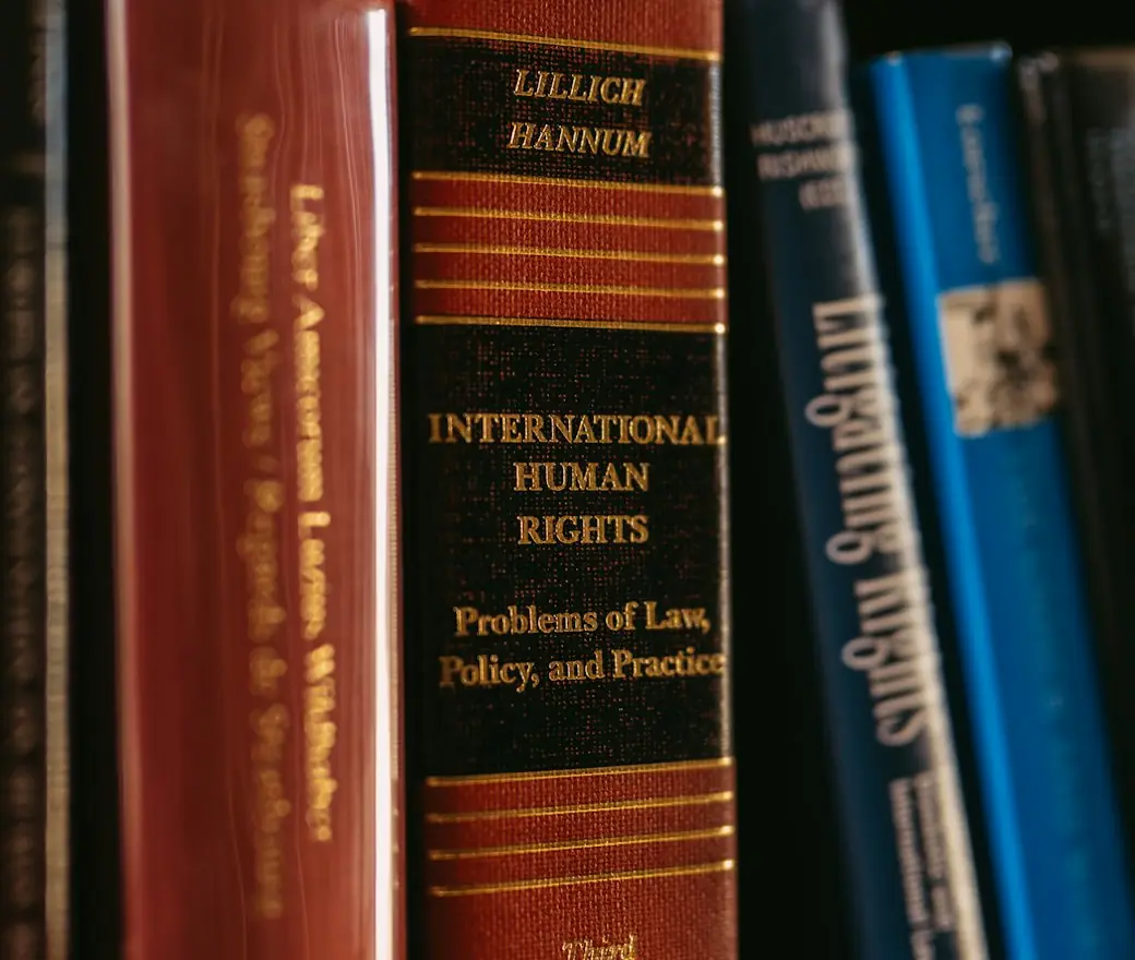 Law books on a shelf
