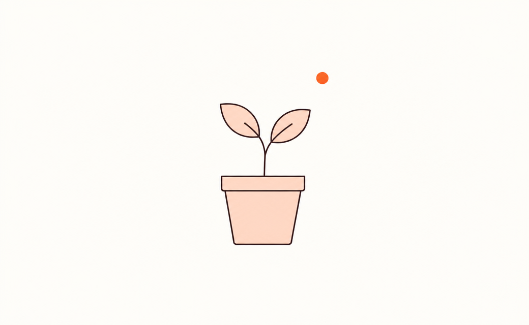 Illustration of a seedling growing in a pot