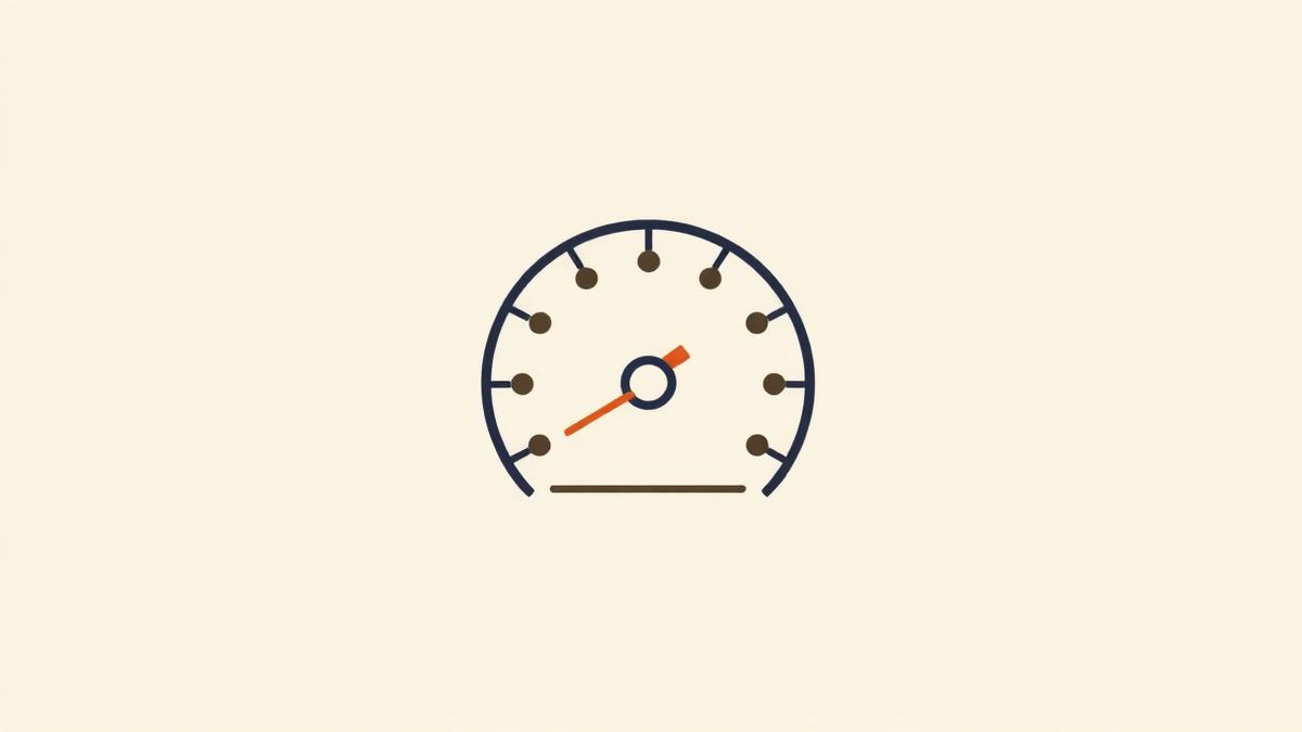 Illustration: a speedometer gauge representing Core Web Vitals performance