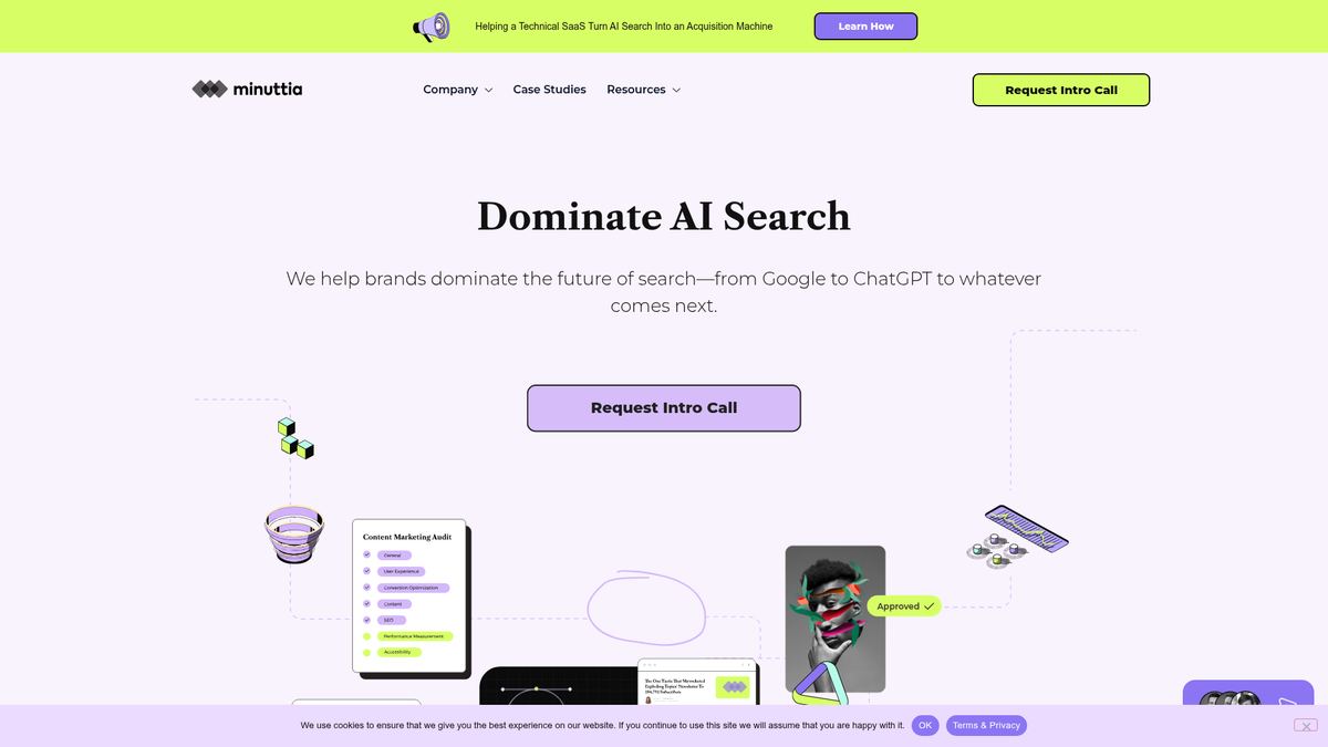 Minuttia homepage, captured September 2026