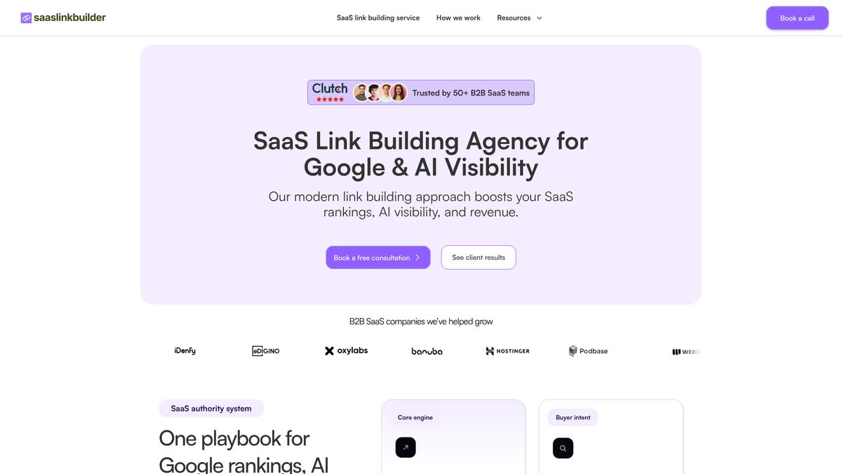saaslinkbuilder homepage