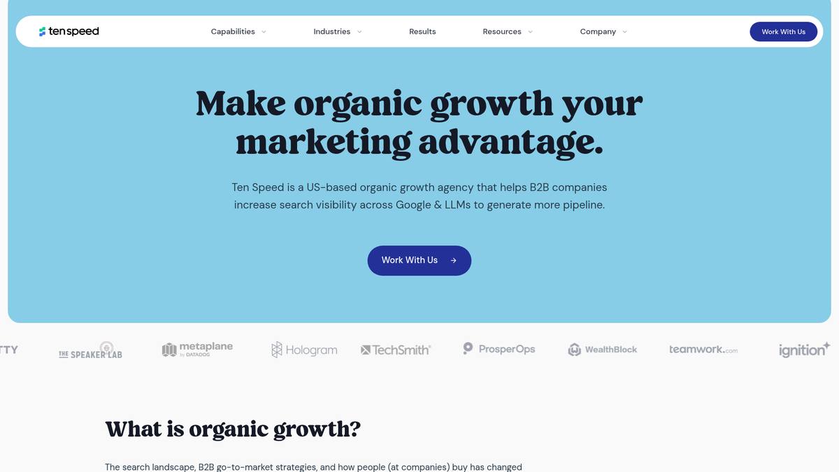 Ten Speed homepage