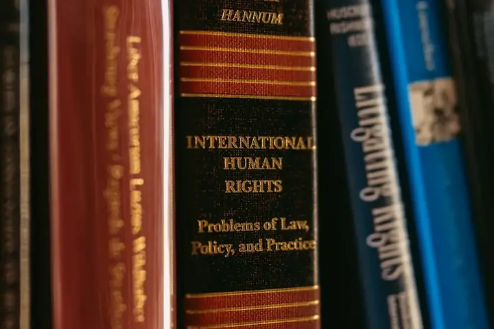 Law books on a shelf